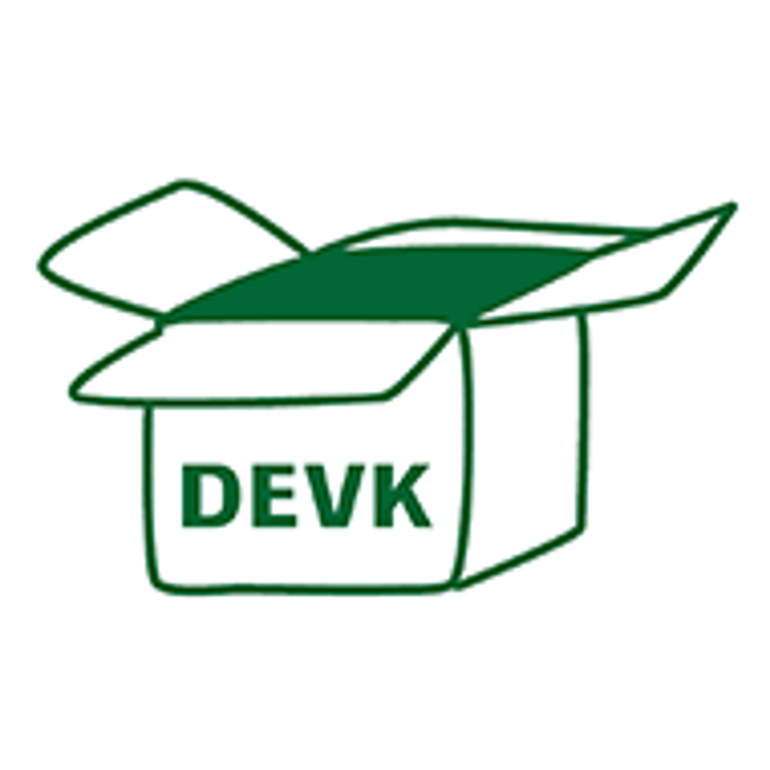 doodle - gezeichnetes Paket mit DEVK-Schriftzug